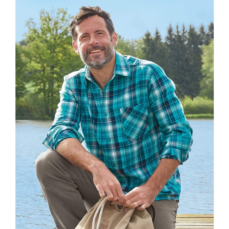 Kockovaná flanelová košeľa Great Lakes Atlas For Men Modrá 57656199