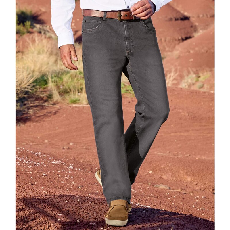 Sivé strečové rifle Regular Atlas For Men Sivá 62343949