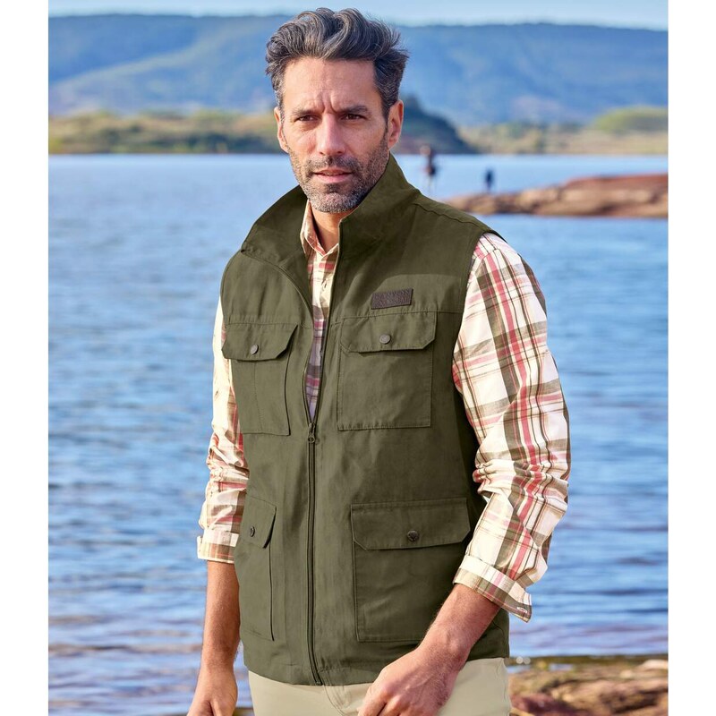 Semišová vesta Dobrodruh Atlas For Men Kaki 62343959