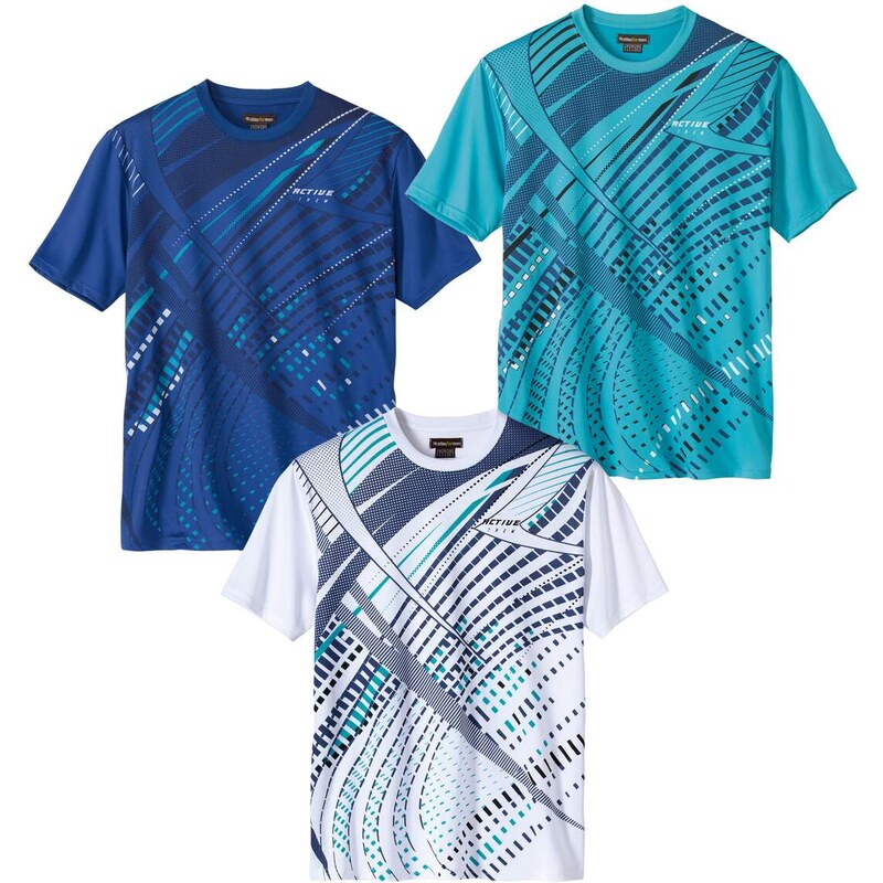 Sada 3 tričiek Running Atlas For Men Modrá 62343973