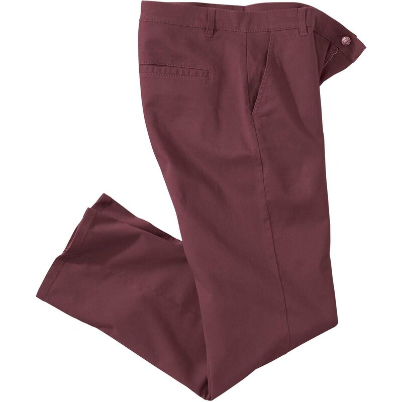 Bordové strečové chino nohavice Sunset Atlas For Men Bordová 62805063