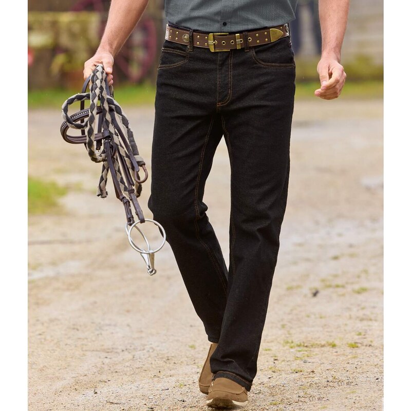 Čierne strečové rifle Regular Atlas For Men Čierna 56226353