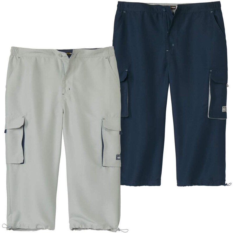 Sada 2 trojštvrťových kapsáčových nohavíc z mikrovlákna Atlas For Men 63105708