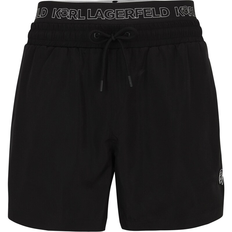 Karl Lagerfeld Plavecké šortky IKON čierna / biela 60185599