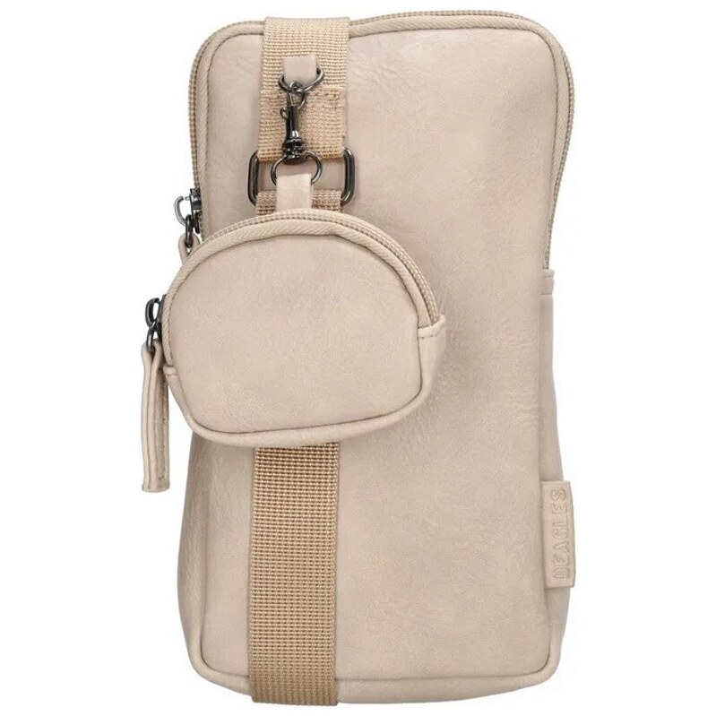 Beagles Béžová kožená kabelka na mobil + mini vrecúško „DuoCarry“ 2v1 63297145