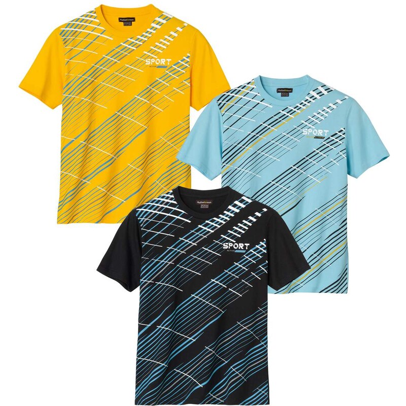 Sada 3 športových tričiek Running Spring Atlas For Men Modrá 62747929