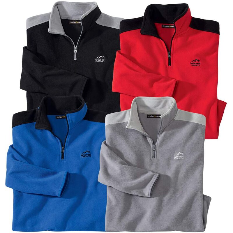 Sada 4 mikroflísových mikín Atlas For Men Modrá 66570852