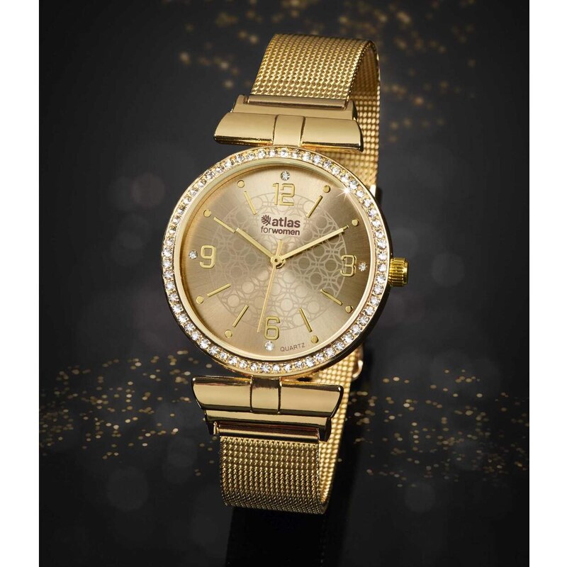 Hodinky ako šperk zdobené krištáľmi Atlas For Men 49154669