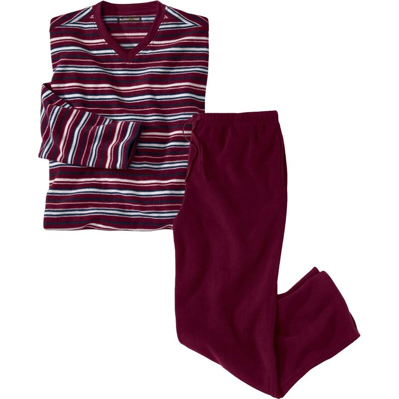 Prúžkované mikroflísové pyžamo Atlas For Men Pruhovaná 62747922