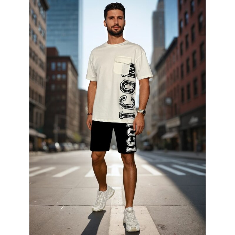 Dstreet Štýlový pánsky komplet ICON v bielej farbe 63300601