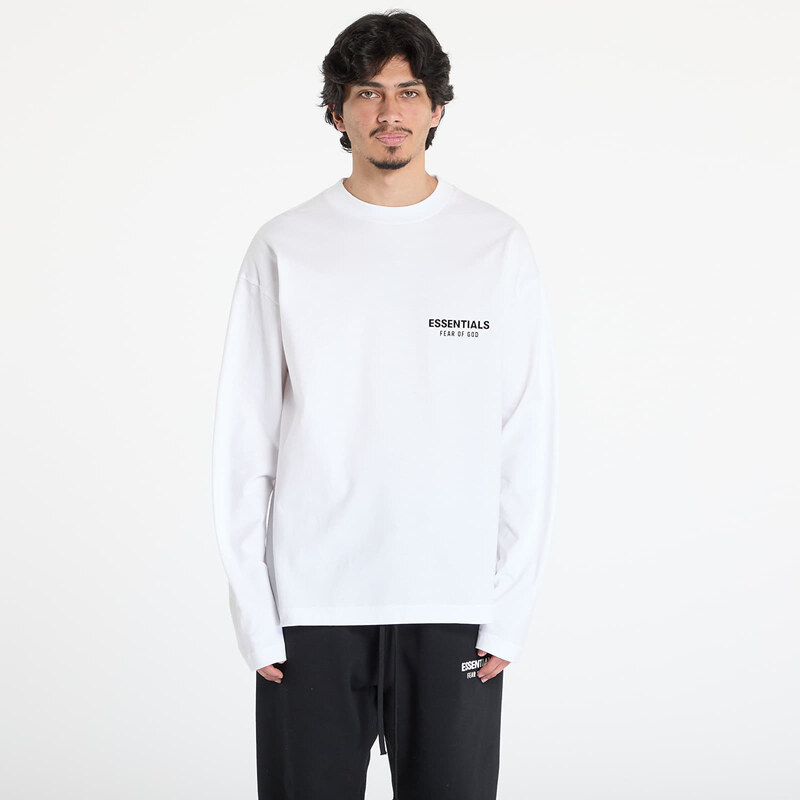 Tričko Fear of God Essentials Classic Fit Long Sleeve Tee Bright White 63302525