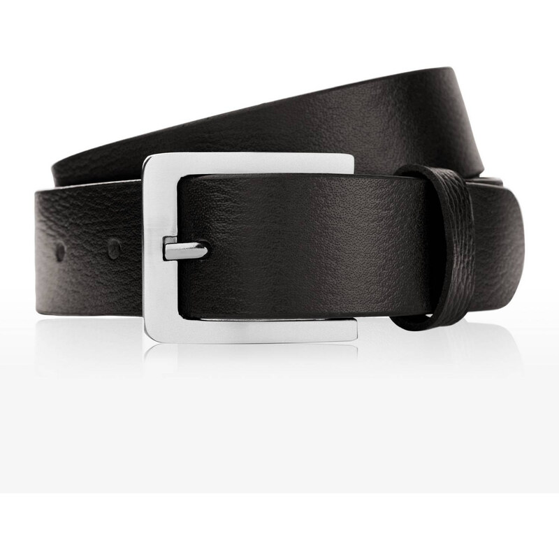 PAOLO PERUZZI Pánsky kožený opasok CLASSIC VINTAGE 120 CM | čierna 63302816