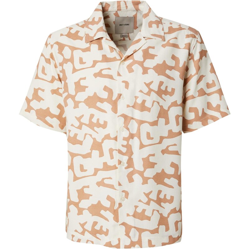 Only & Sons Košeľa ONSDen Summer Resort svetlohnedá / biela 63311280