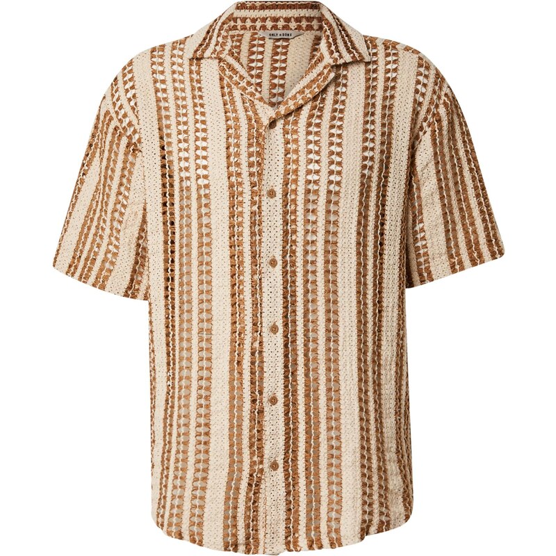 Only & Sons Košeľa ONSDANI hnedá / biela 63311293