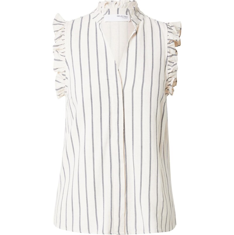 SELECTED Blúzka SLFViva krémová / námornícka modrá 63311323