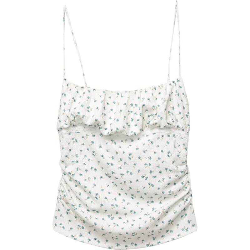 Pull&Bear Top nebesky modrá / olivová / biela 65877596