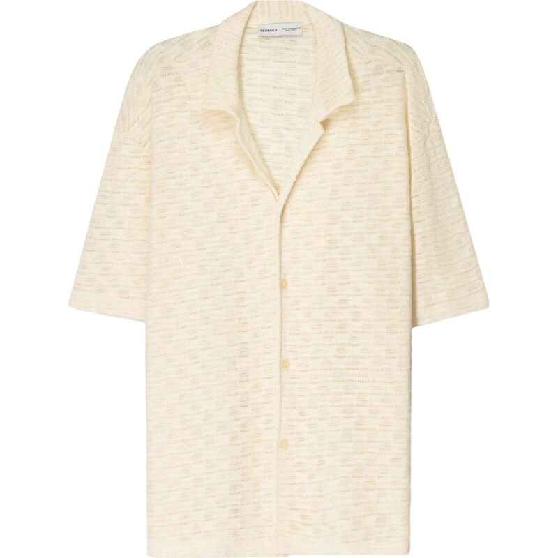 Bershka Košeľa béžová 65877617