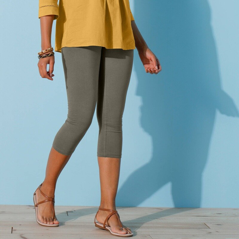 3/4 legíny, súprava 3 ks khaki+čierna+biela 040 Blancheporte 51156306