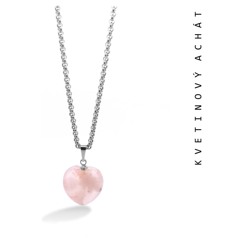 Taboo náhrdelník srdce z Madagaskarského achátu, Heart tbh100 63313226