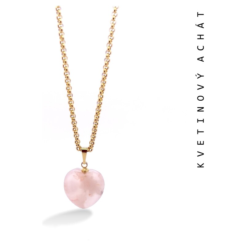 Taboo náhrdelník srdce z Madagaskarského achátu, Heart tbh101 63313227