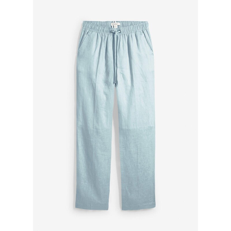 bonprix Široké plátené nohavice, farba modrá 62679591