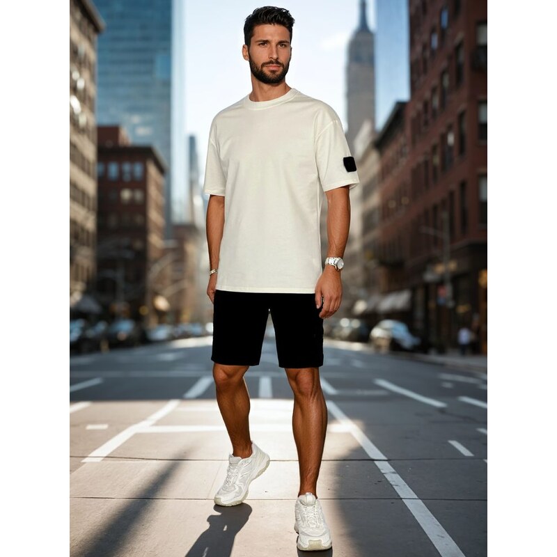 Dstreet Originálny bielo-čierny pánsky komplet 63314799