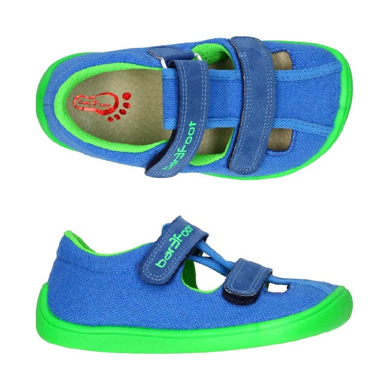 Barefoot sandále Bar3foot Elf Sandal 3BE25/R - Modrá, Zelená 63752873
