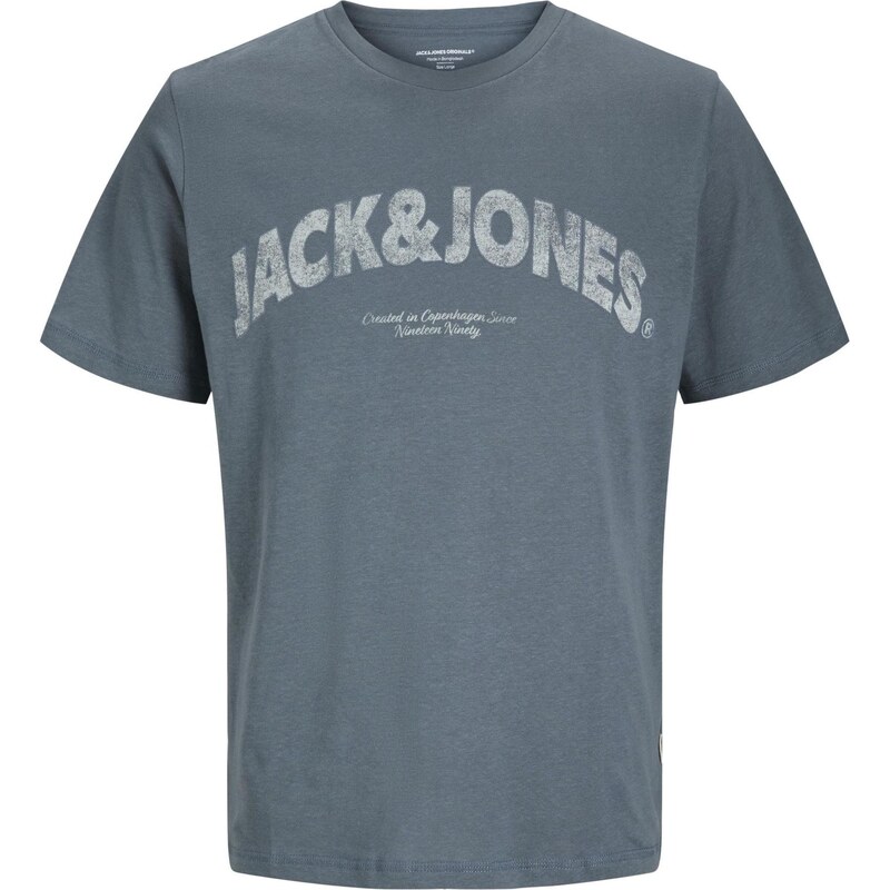 JACK & JONES Tričko JORAlmeria modrosivá / šedobiela 63125783