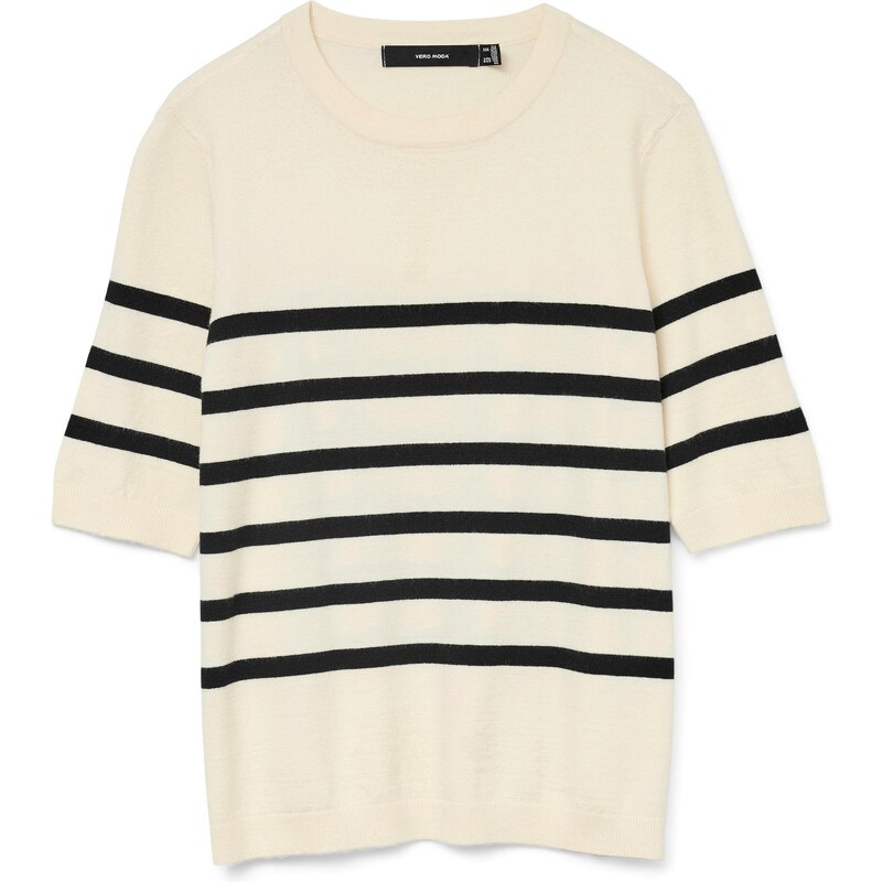 VERO MODA Sveter VMSABA béžová / čierna 54311684