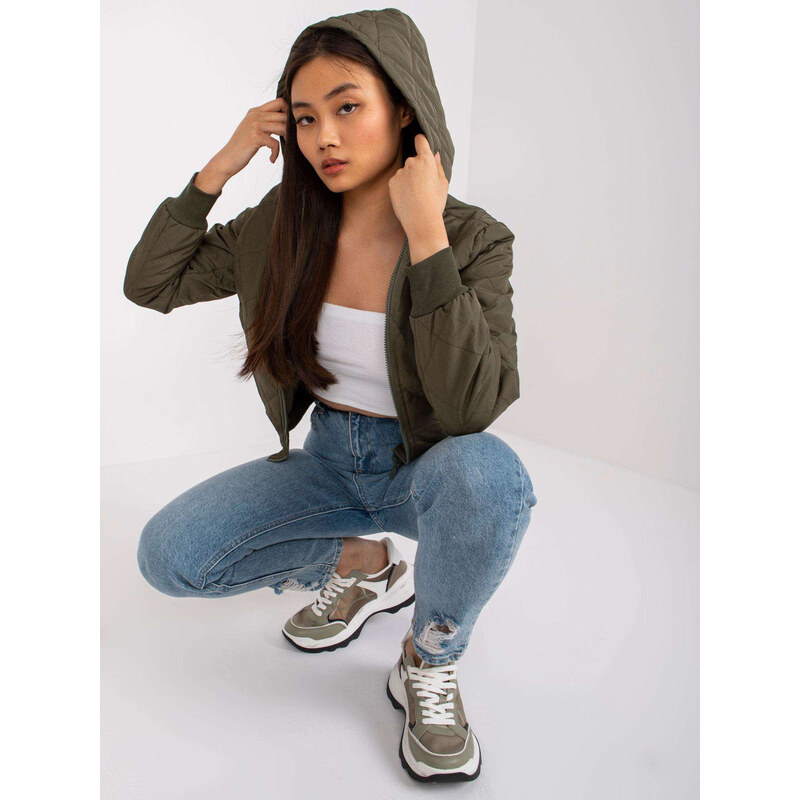 BASIC Khaki kratšia prešívaná bunda Larah -EM-KR-617.55-khaki 31555433