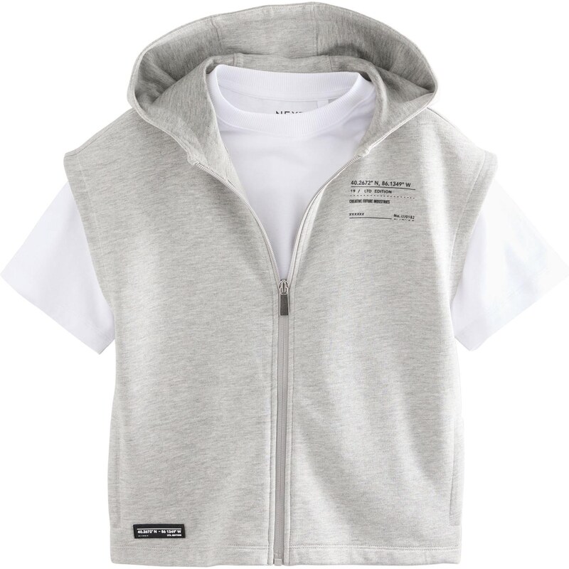 Next Set sivá melírovaná / biela 65875477