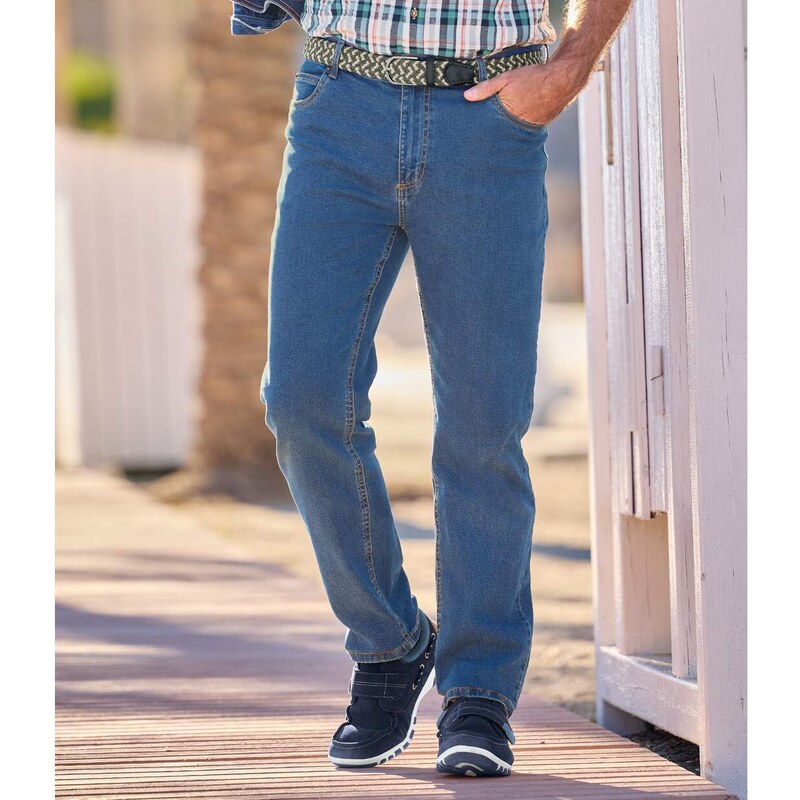 Modré strečové rifle Regular Atlas For Men Modrá 63105710