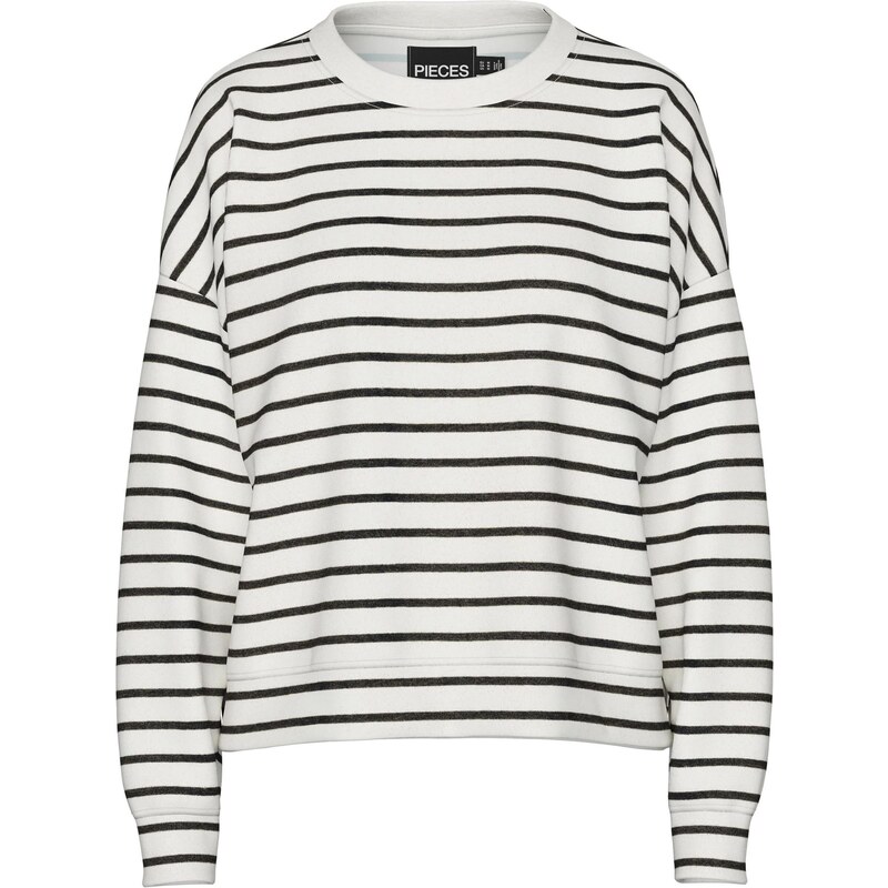 PIECES Mikina Chilli čierna / šedobiela 63209535