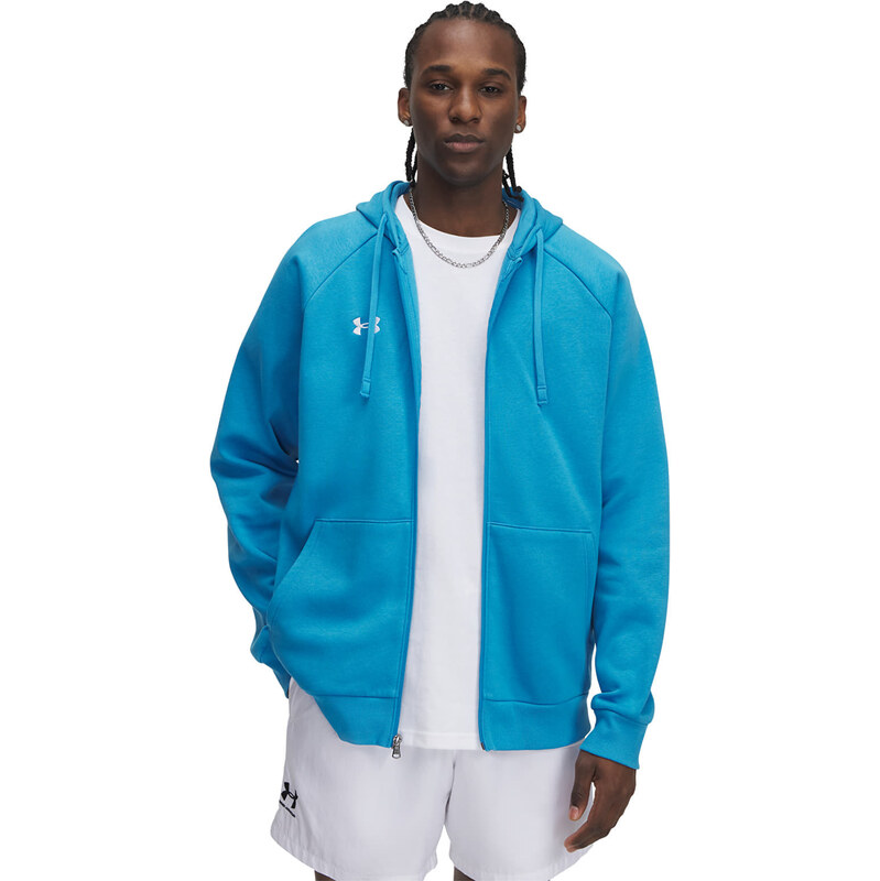 Mikina Under Armour Rival Fleece FZ Hoodie Ether Blue/ White L 63335358