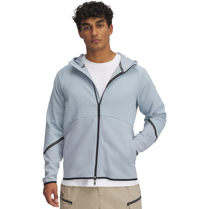 Mikina Under Armour Unstoppable Fleece Grid FZ Harbor Blue/ Black XXL 63335323