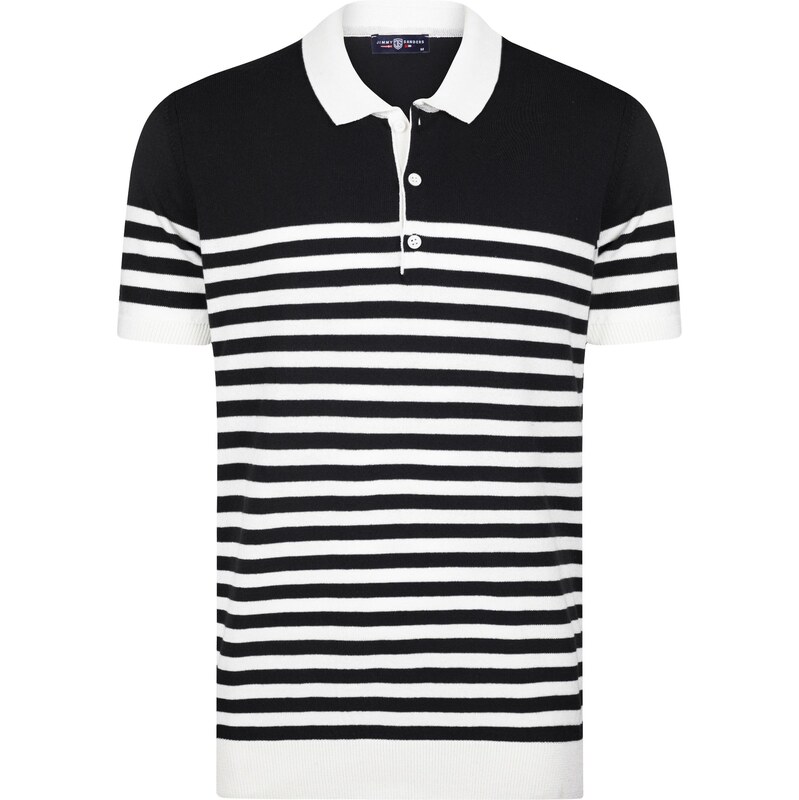 Jimmy Sanders Tričko čierna / biela 65651204