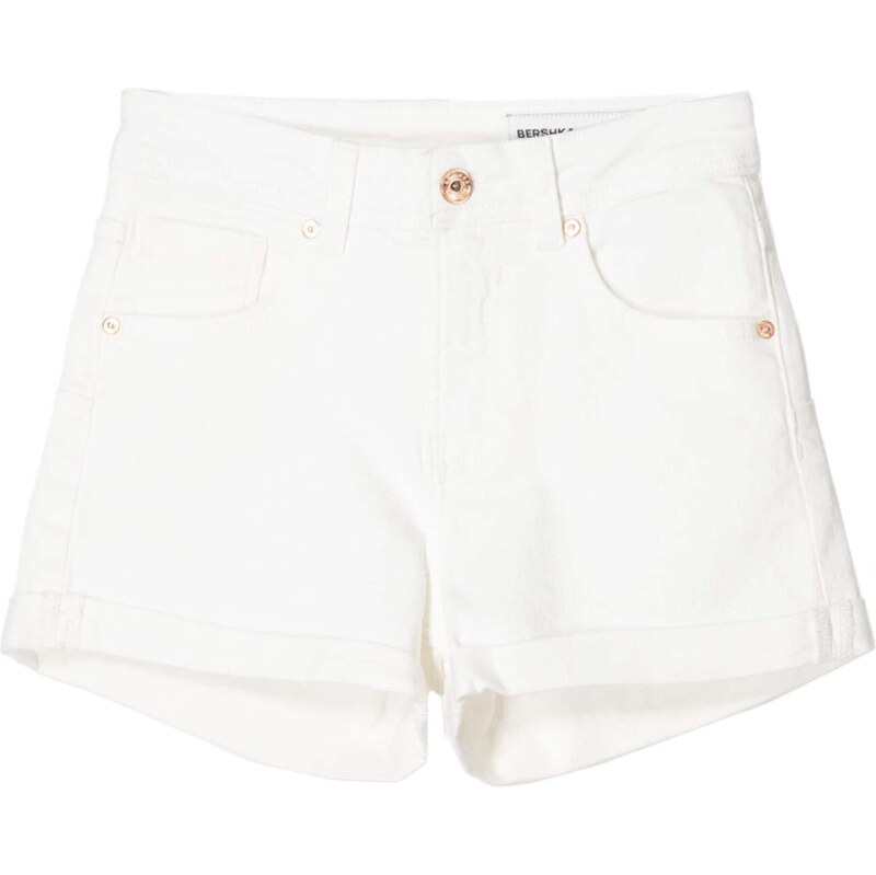 Bershka Džínsy biely denim 63336619