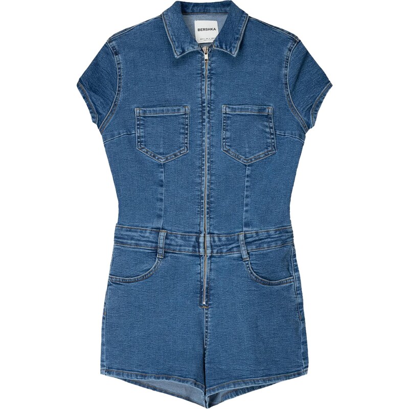 Bershka Overal modrá denim 64168787