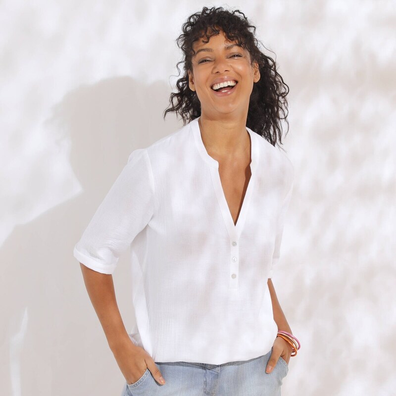 Mušelínová tunika biela 046 Blancheporte 63340130