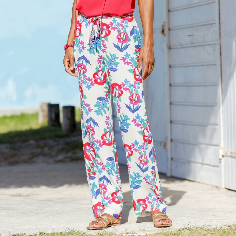 Vzdušné široké nohavice s potlačou ražná 050 Blancheporte 63340165