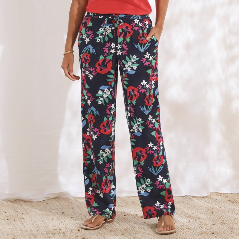 Vzdušné široké nohavice s potlačou nám. modrá 052 Blancheporte 63340269