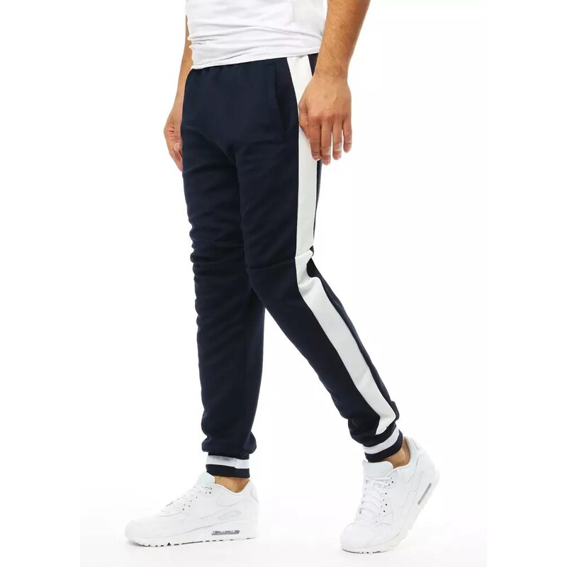 Dstreet Modré tepláky s kontrastnými pásikmi 63342298