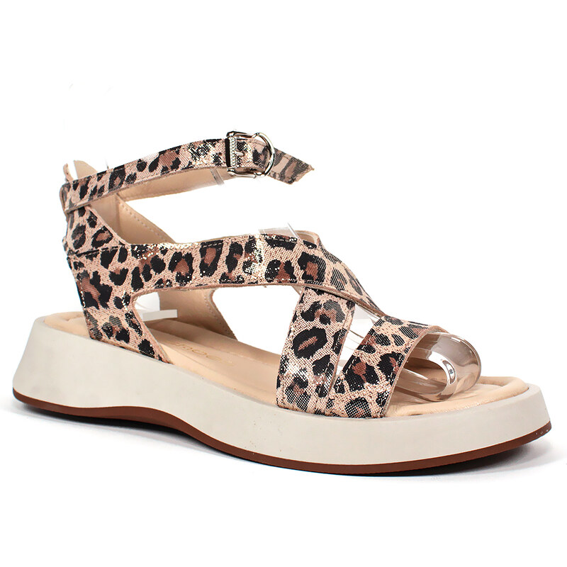 Secretshoes Sandále s leopardím vzorom 63342926