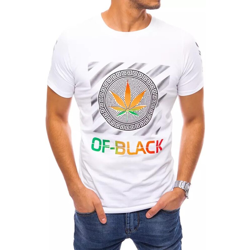 Dstreet Originálne biele tričko so zaujímavou potlačou 63343111