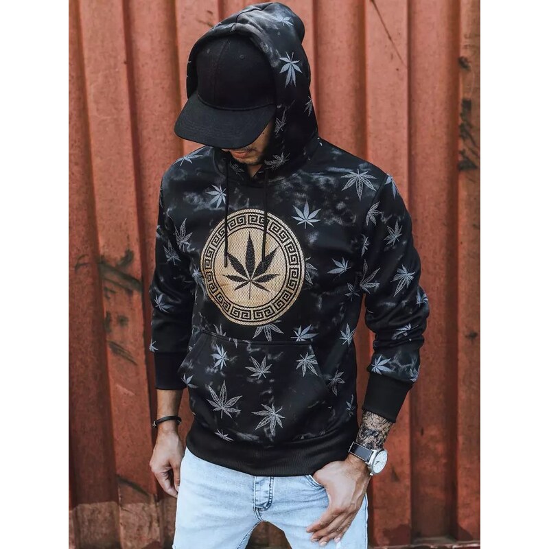 Dstreet Čierna mikina s originálnou potlačou pre mužov 63343112