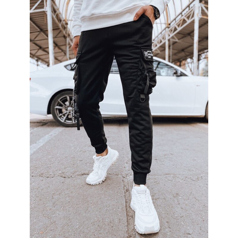 Dstreet Jedinečné čierne joggery s ozdobnými prvkami 63343115