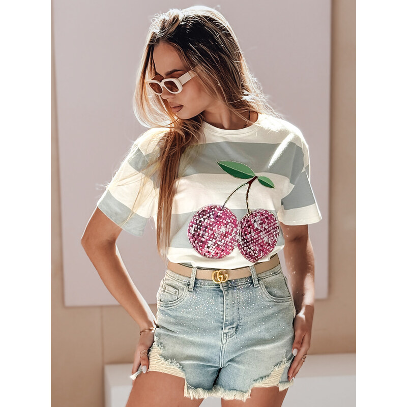 BASIC Dámske džínsové kraťasy LIKE A STAR s kamienkami SY0487 63343459