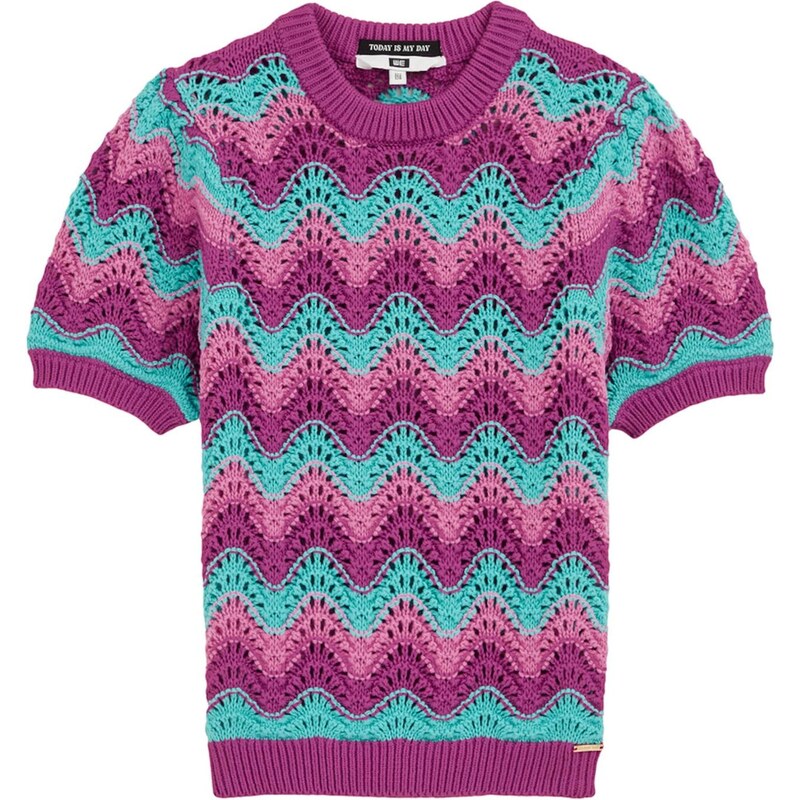 WE Fashion Sveter tyrkysová / fialová / svetlofialová 63344785