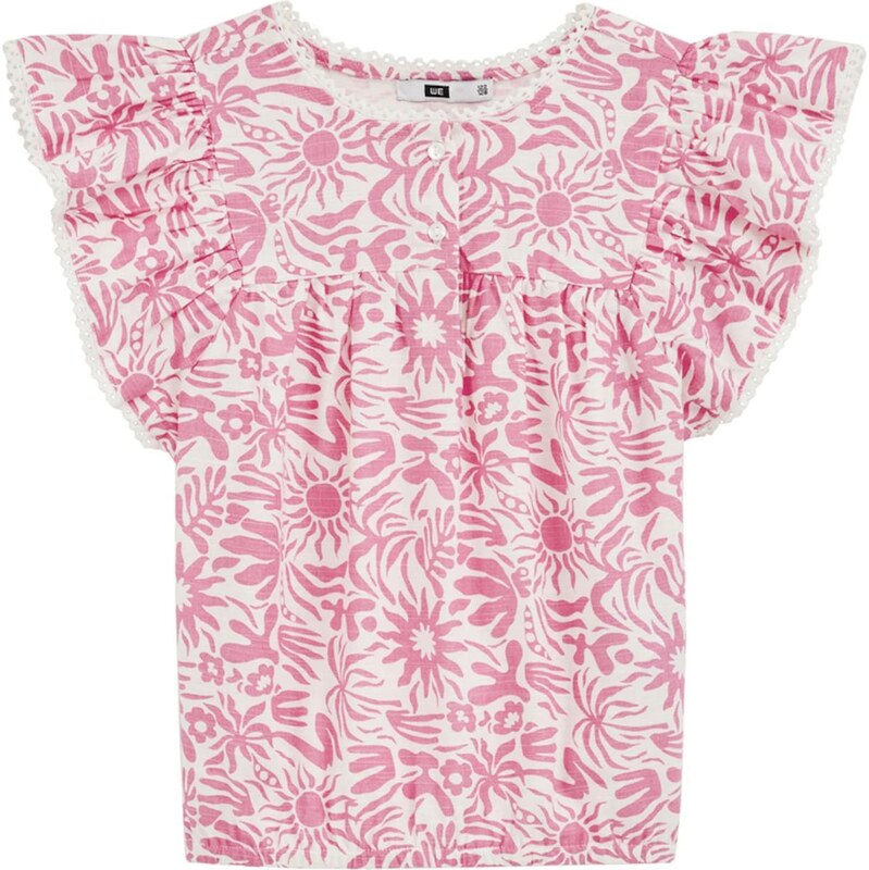 WE Fashion Blúzka svetloružová / biela 63344788