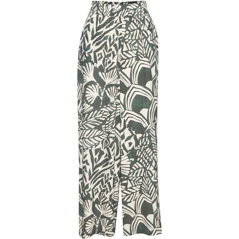 LASCANA Nohavice zelená / šedobiela 63362057